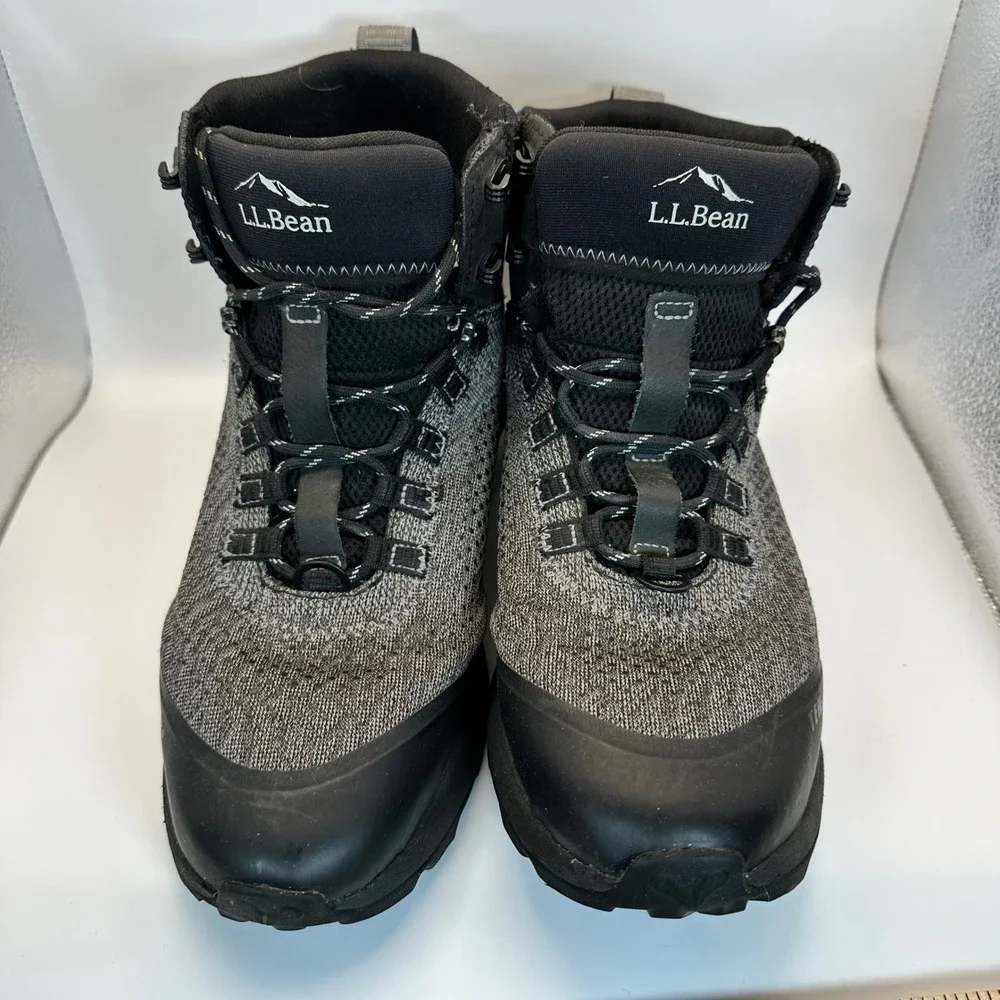 LL Bean Hiking Boots Men 9.5 Gray Black Insulated Waterproof Gorpcore 518577